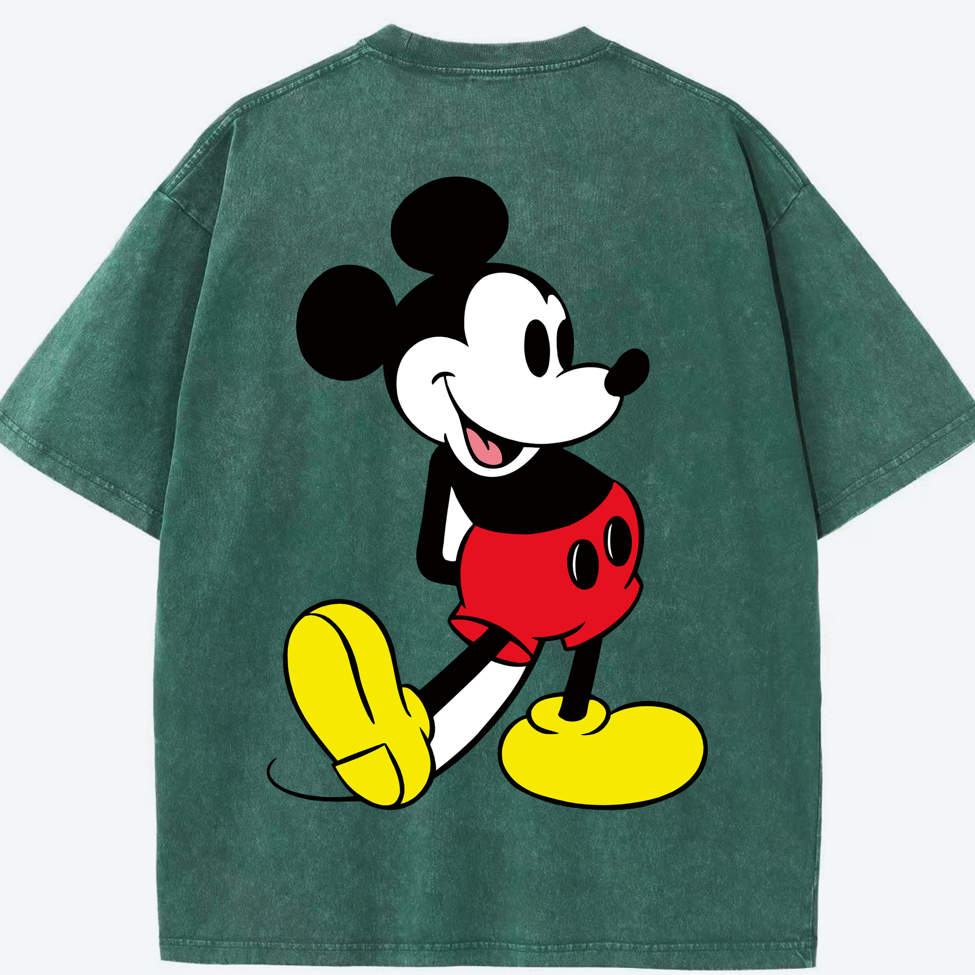 （画像用） ミッキーマウス Mickey Mouse 綿100% ヴィンテージ風 半袖Tシャツ（背面プリント）